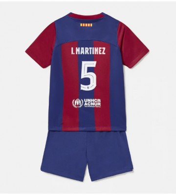 Barcelona Inigo Martinez #5 Replica Home Stadium Kit for Kids 2023-24 Short Sleeve (+ pants)